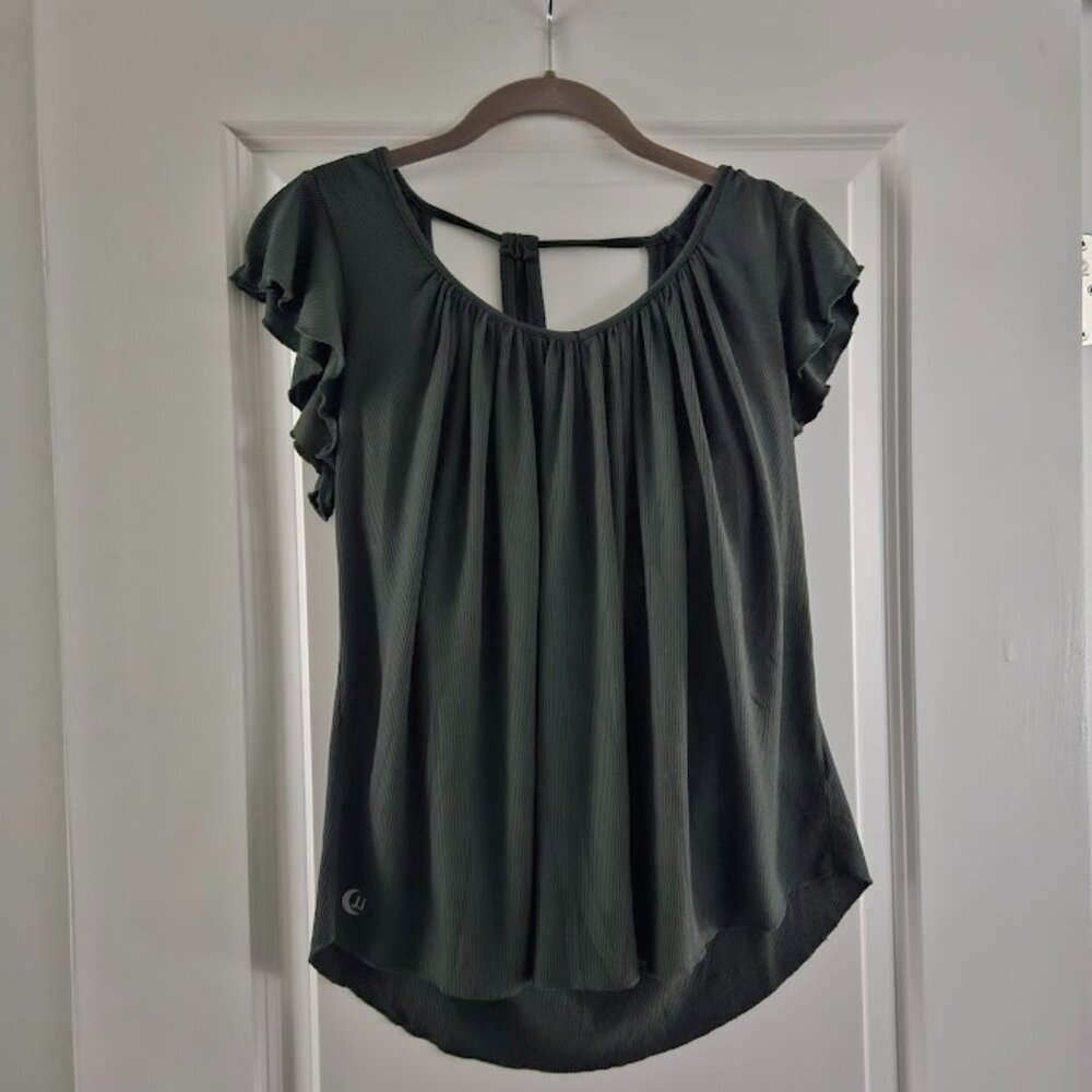 UGC JJ Winks Dark Green Flutter Sleeve Top